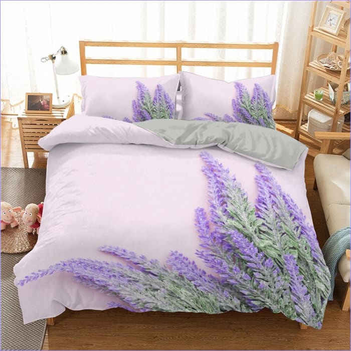 Lavender Floral Duvet Cover