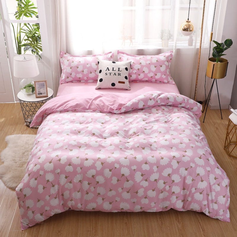 Pink Floral Duvet Cover