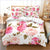 White and Pink Rose Floral Duvet Cover