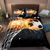 Football But On Fire Duvet Cover