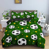 Football Green Duvet Cover with Stars