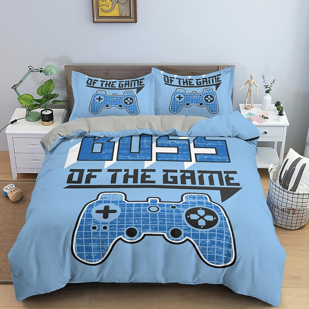 Modrá obliečka na prikrývku Boss of the Game Gamer