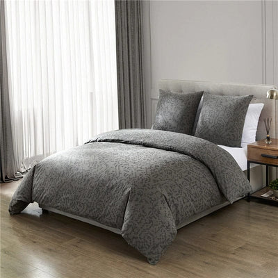 Gray Geometric Duvet Cover