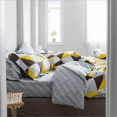 Yellow Geometric Duvet Cover