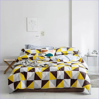 Yellow Geometric Duvet Cover