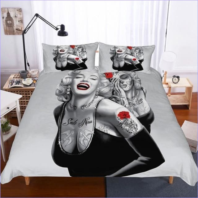 Monroe Tattoo Gothic Duvet Cover