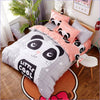 Gray and Pink Panda Little Cool Duvet Cover