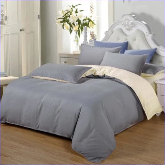 Gray Beige Duvet Cover