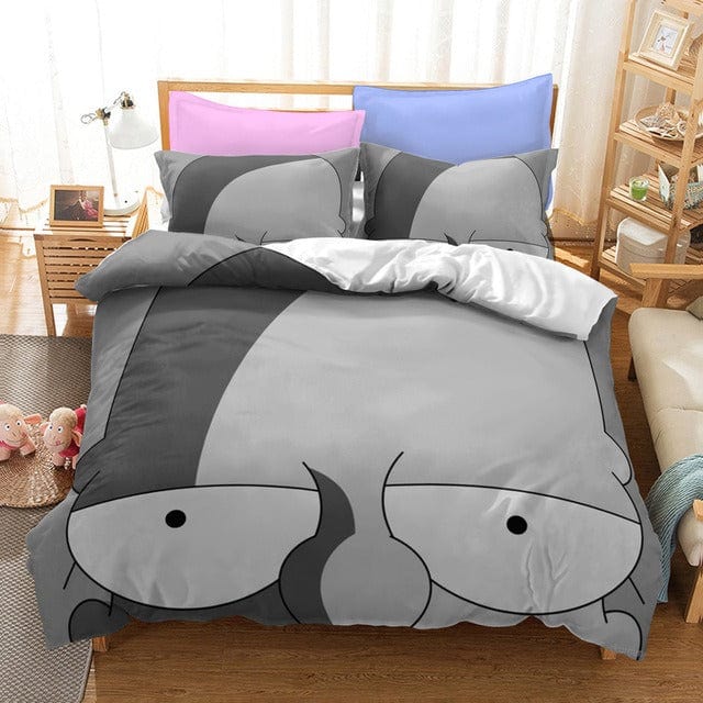 Homer Simpson Gray Duvet Cover