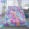 Pink and Green Psychedelic Flower Hippie Duvet Cover