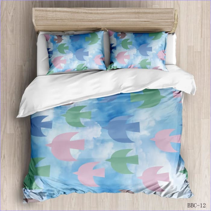 Geometric Swallows Duvet Cover