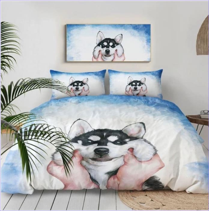 Happy Husky Duvet Cover