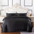 Plain Black Imitation Silk Duvet Cover