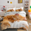 Red Cat Print Duvet Cover