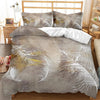 Gray Feather Print Duvet Cover