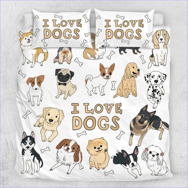 I Love Dogs Duvet Cover