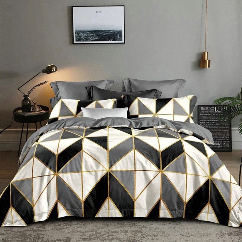 Yellow Gray Black Duvet Cover