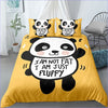 Fat Panda Yellow Duvet Cover