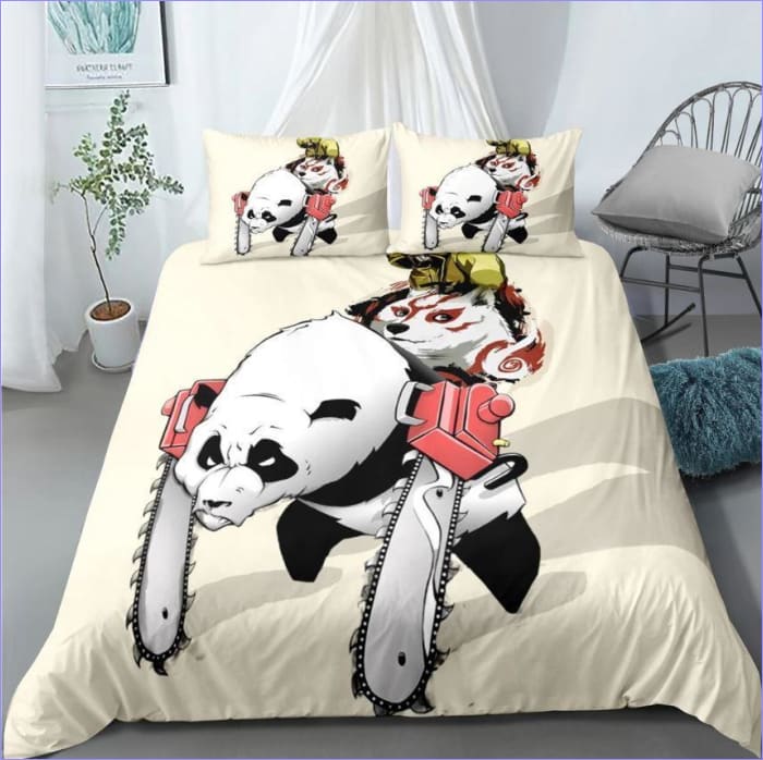 Yellow Panda Duvet Cover