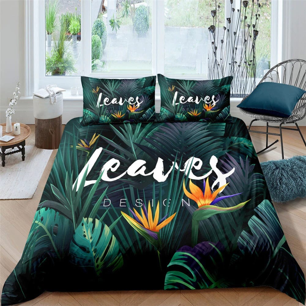 Adult Jungle Duvet Cover Green Leaves