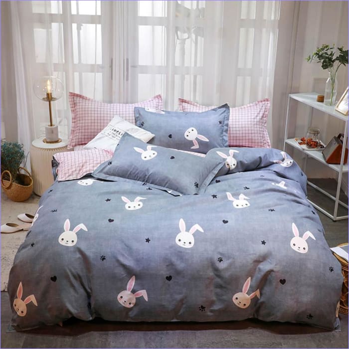 Gray Rabbit Duvet Cover