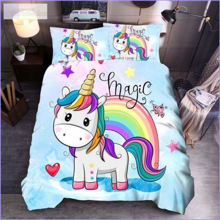 Magical Rainbow Unicorn Duvet Cover