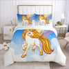 Golden Mane Unicorn Duvet Cover