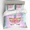 Duvet Cover Unicorn Girl Rainbow Horn