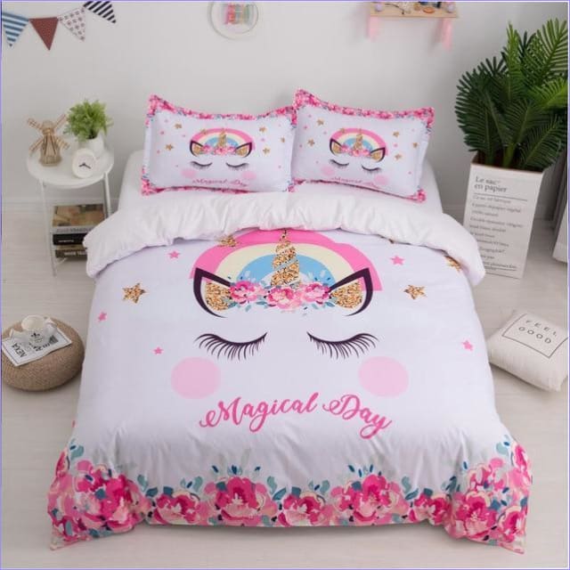 Magical Day Girl Unicorn Duvet Cover