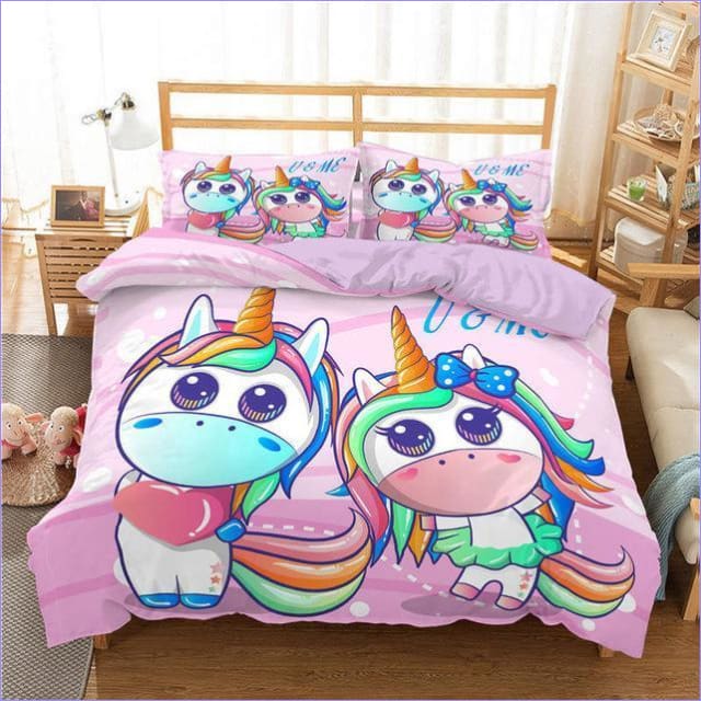 Manga Girl Unicorn Duvet Cover