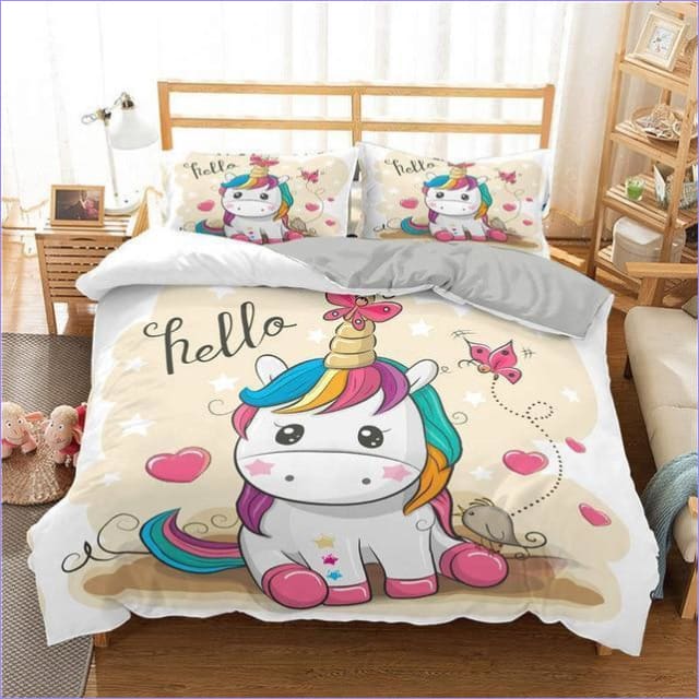 Hello Manga Unicorn Duvet Cover