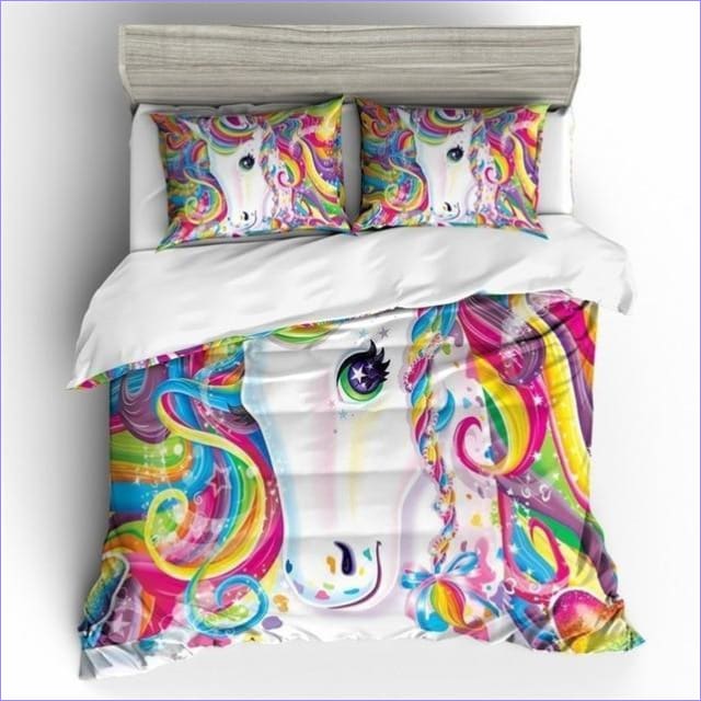 Rainbow Portrait Unicorn Duvet Cover