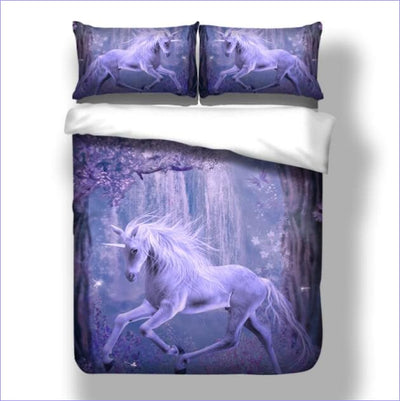 Purple Wild Unicorn Duvet Cover