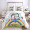 Rainbow Twin Unicorns Duvet Cover