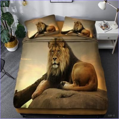 Sunset Lion Duvet Cover