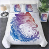 White Bohemian Wolf Duvet Cover