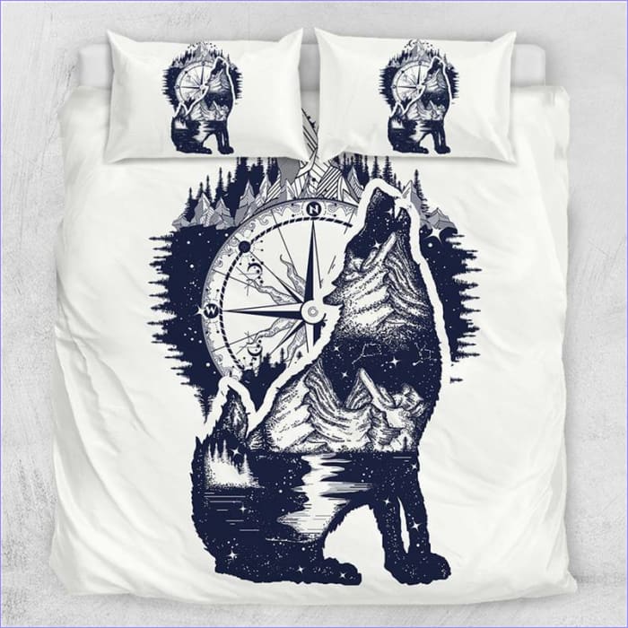 Compass Wolf Duvet Cover