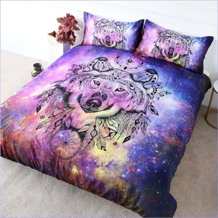 Indian Wolf Dream Catcher Duvet Cover