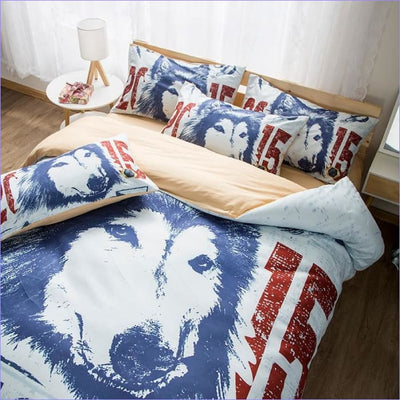 Wolf Newspaper Duvet Cover