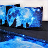 Wolf and Blue Moon Duvet Cover