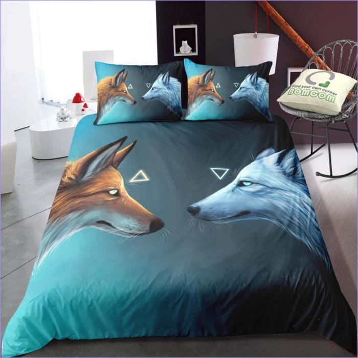 Face to Face Wolf Duvet Cover