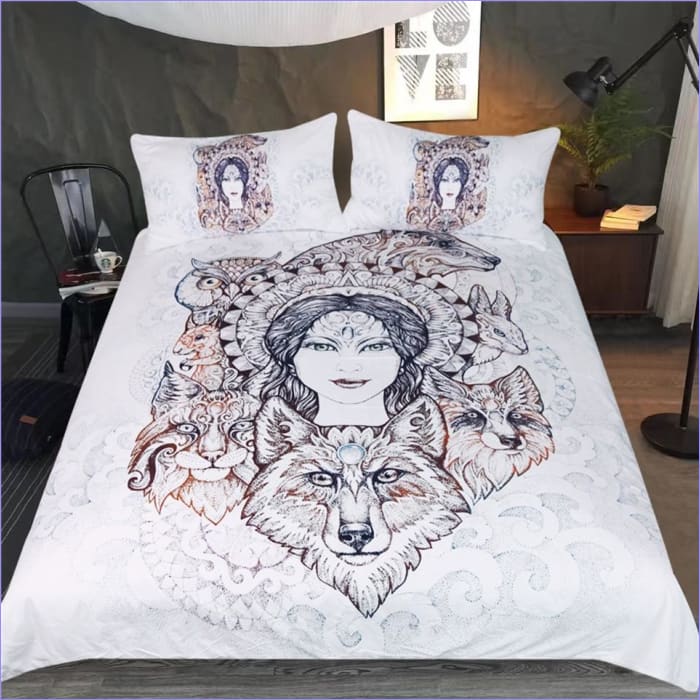 Bohemian Style Wolf Duvet Cover