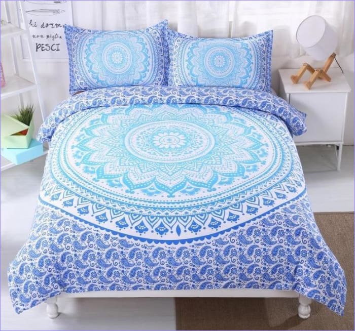 Blue Gradient Mandala Duvet Cover