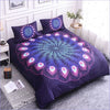 Purple Peacock Mandala Duvet Cover