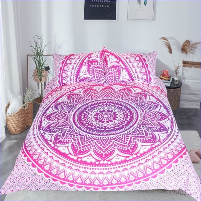 Mandala Duvet Cover Light pink