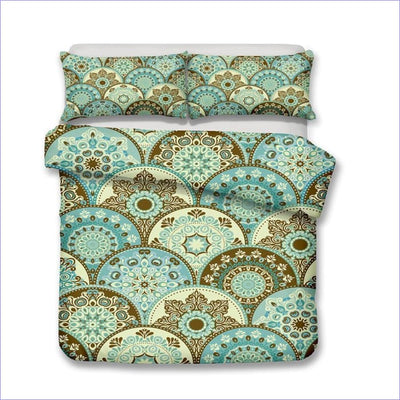 Mandala Duvet Cover Turquoise green