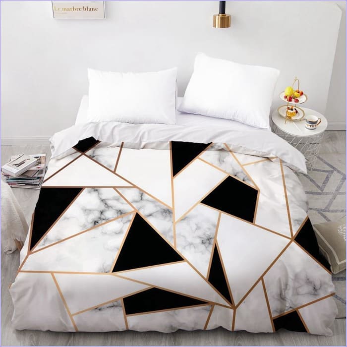 Black and White Marbled Duvet Cover