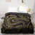 Black Marbled Duvet Cover Gold Swirl