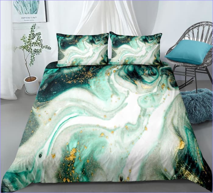 Turquoise Marble Duvet Cover