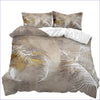 Brown Vintage Feather Duvet Cover